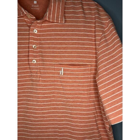 johnnie-O The Original Polo Mens XL Neese Stripe Carnival Peach Casual Preppy - Picture 4 of 14